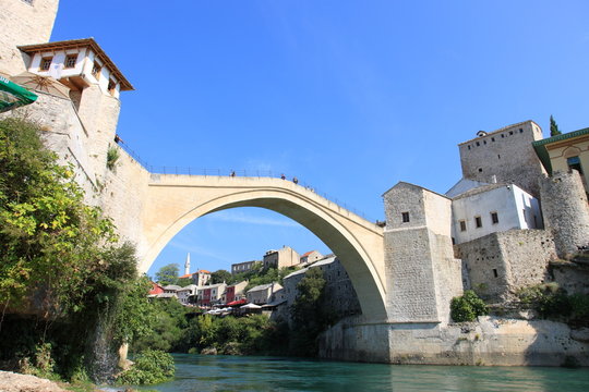 Famous Mostar Bridge Stari Most in Bosnia (World Heritage List)