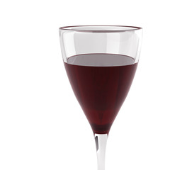 3d render of glass with wine on white