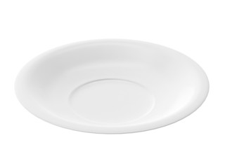 3d render of white plate on white background