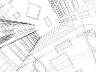 Abstract architectural 3D construction.