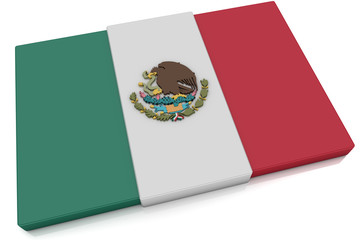 3D Mexico Flag Button