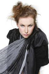 fashionable young woman over white