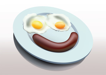 Scrambled eggs and sausage.