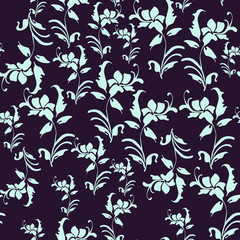 vector seamless background with flowers