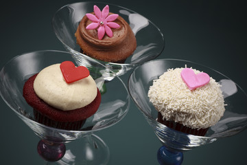 Gourmet Cupcakes in Martini Glasses