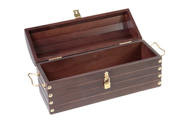 The varnished decorative casket isolated