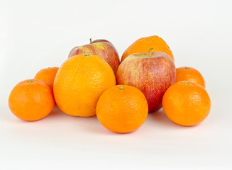Fresh apples, oranges and tangerines