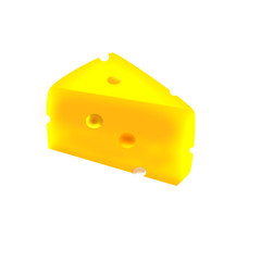 piece of yellow porous cheese food with holes