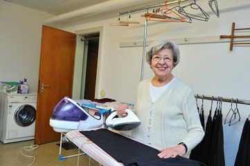 Senior Woman With Flat Iron I
