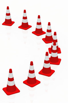Halbkreis- 3D Baustellen Pylonen - Warnkegel 48