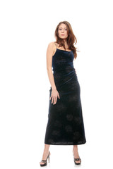 Beautiful girl in blue dress