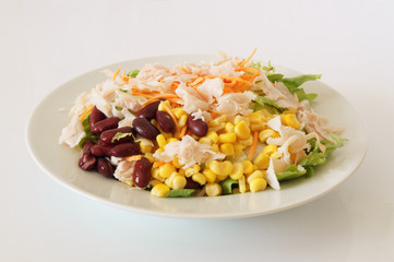 Großer Salat mit Putenfleisch