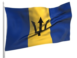 Flying Flag of Barbados - All Countries