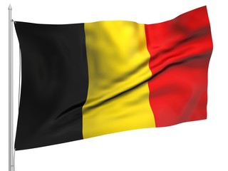Flying Flag of Belgium - All Countries