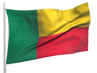 Flying Flag of Benin - All Countries