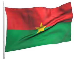 Flying Flag of Burkina Faso - All Countries