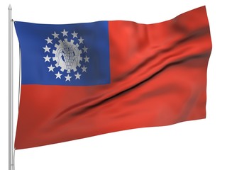 Flying Flag of Burma - All Countries