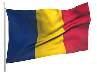 Flying Flag of Chad - All Countries