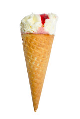 Strawberry ice cream cone