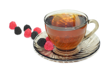 Tea with fruit marmalade