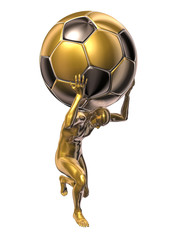 Golden statue of football player