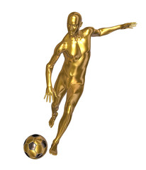 Golden statue of football player