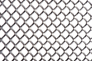 Fototapeta premium punched metal on white macro