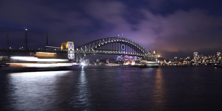 sydney harbor bridge at dark