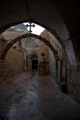 Fototapeta premium Interior view of holy cathedral in Jerusalem