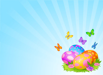 Fototapeta na wymiar Beautiful Easter eggs background