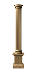 3d rendered illustration from a part of a wood column