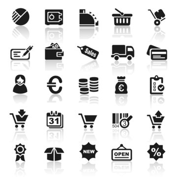 set 4 -business - finances icons - black series