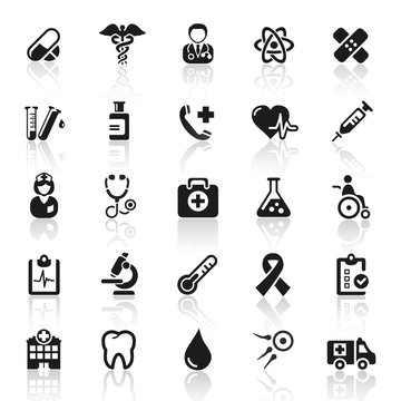 set 8 - medicine icons - black series