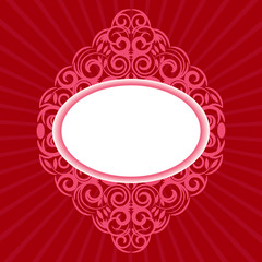 Vector ornate retro frame illustration in red