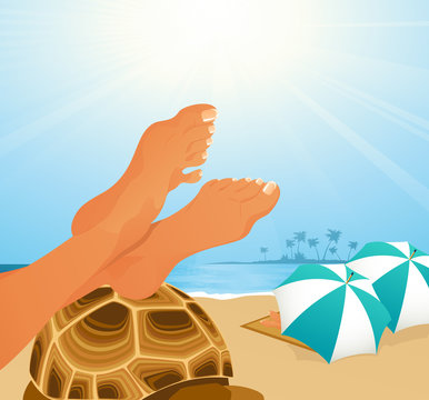 Sunbath on the beach