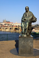 Prague gothic Castle with the big czech Compositor