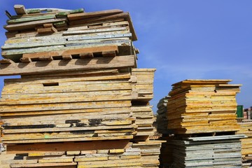 formwork shuttering wood board stacked