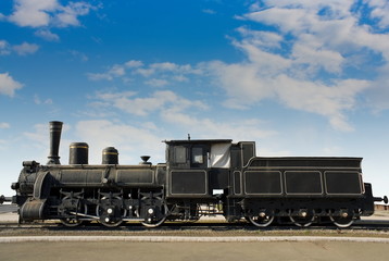 Fototapeta na wymiar Stare zardzewiałe lokomotywy