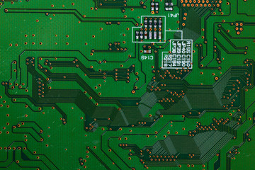 Closeup of electronic circuit board