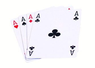 Four of aces isolated