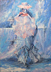 Obrazy na Plexi  Dziewczyna z parasolką