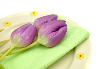 Tulips on a Plate