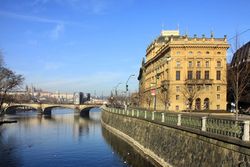 Fototapeta na wymiar Look on the Prague national Theatre