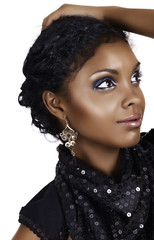 African woman with curly hair