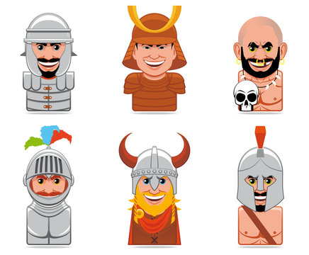 Cartoon people icons (warriors)