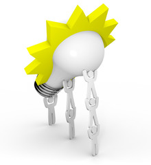 Innovation - Team Lifting Light Bulb
