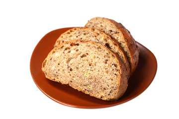 Black bread with  bred grains