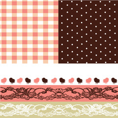 Retro elements for card or scrap-booking