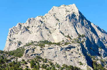 rock on blue sky background
