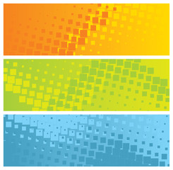 modern, colorful banners (headers) with mosaic